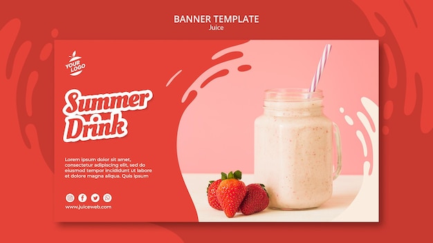 PSD plantilla de banner de barra de jugos