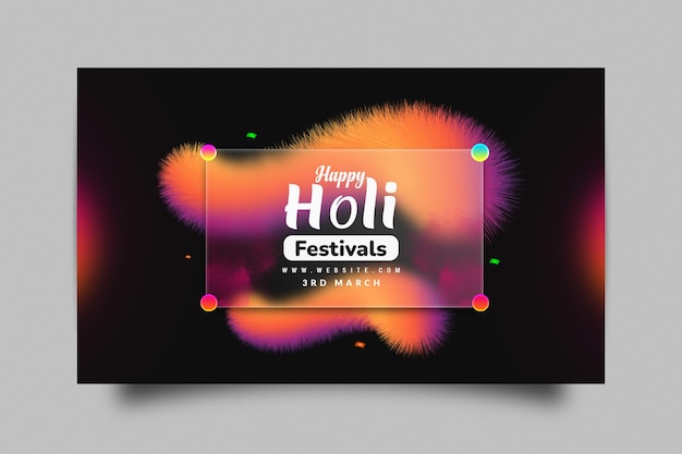PSD plantilla de banner colorido para el festival de holi