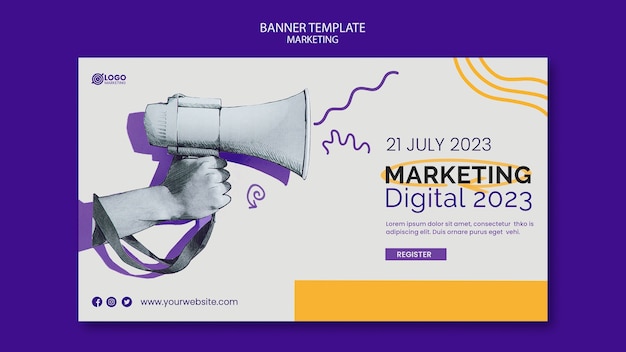 Plantilla de banner de concepto de marketing