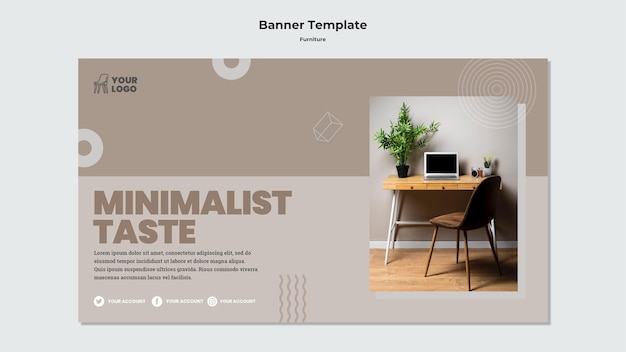 PSD plantilla de banner de concepto de muebles