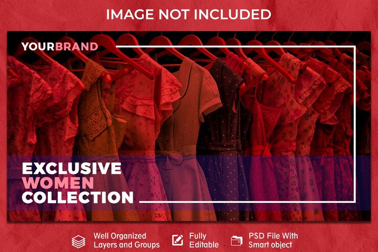 PSD plantilla de banner de concepto de tienda de ropa