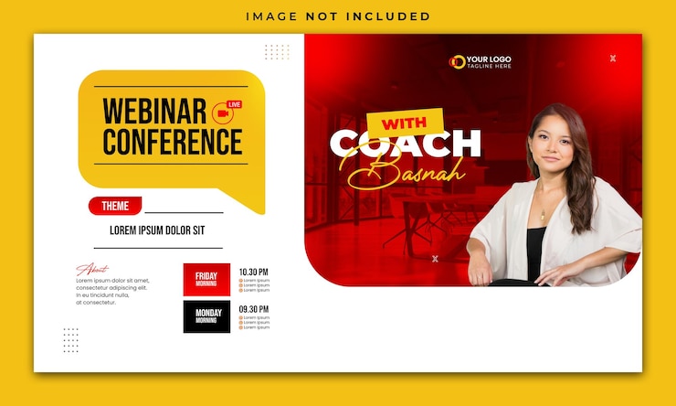 PSD plantilla de banner de conferencia de webinar para eventos profesionales