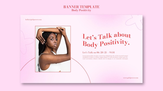 Plantilla de banner de cuerpo positivo