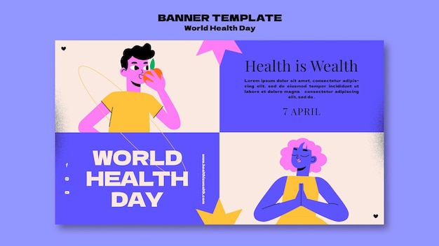 Plantilla de banner del día mundial de la salud