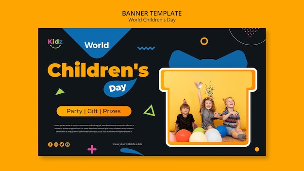 PSD plantilla de banner del día del niño