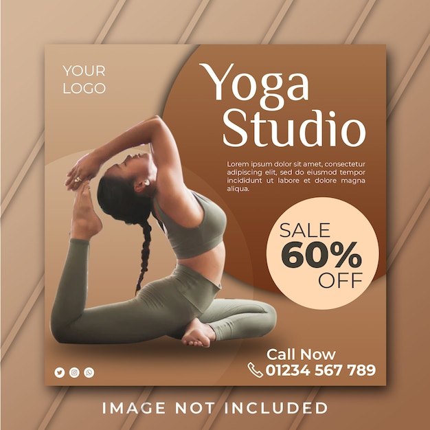 Plantilla de banner de estudio de yoga