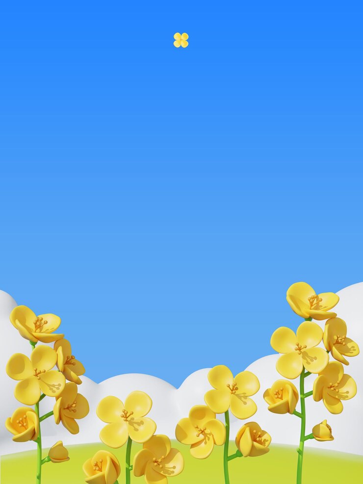 PSD plantilla de banner de evento 3d de la flor de la semilla de colza