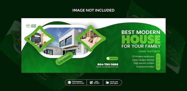 Plantilla de banner de Facebook de propiedad inmobiliaria