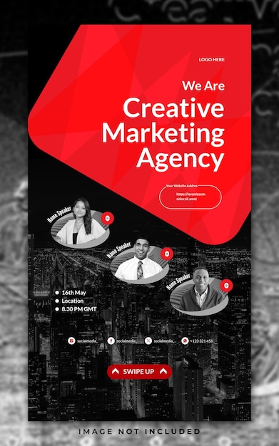 plantilla de banner de historia de Instagram y redes sociales de la agencia de marketing