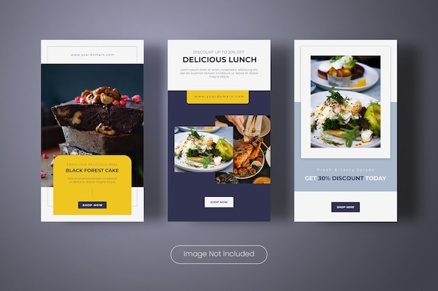 PSD plantilla de banner de historias de instagram de comida culinaria deliciosa