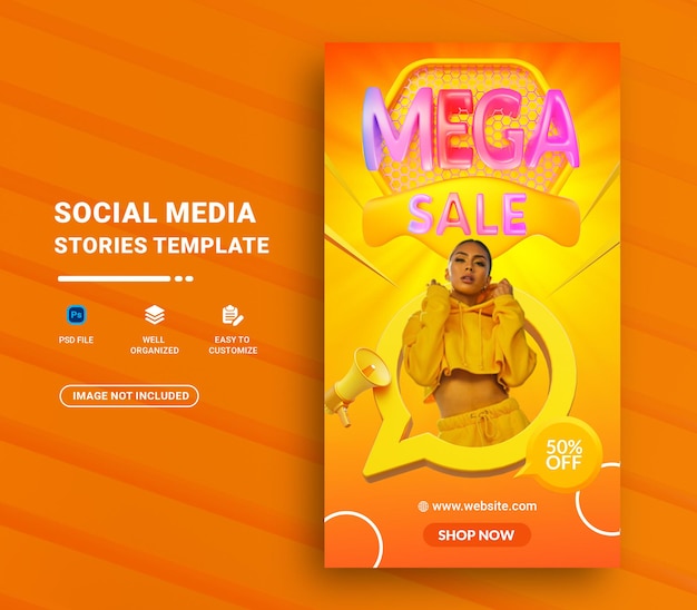 Plantilla de banner de historias de instagram de redes sociales de venta de moda