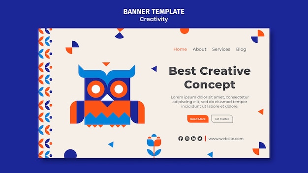 Plantilla de banner horizontal de creatividad