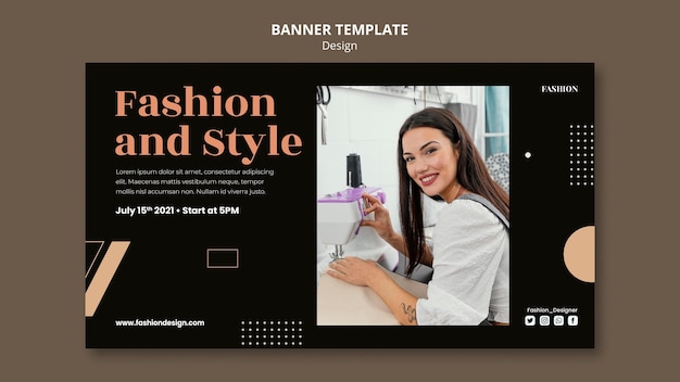 PSD plantilla de banner horizontal para diseñador de moda