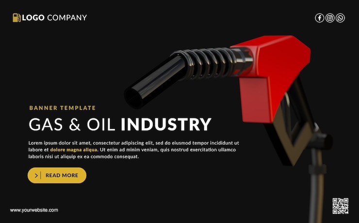 PSD plantilla de banner para la industria del gas y el petróleo
