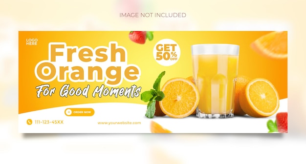 PSD plantilla de banner de instagram y promoción de redes sociales de fresh orange