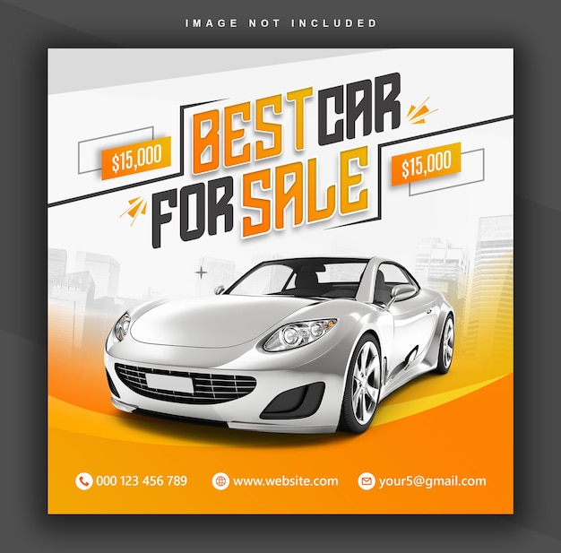 PSD plantilla de banner de instagram de publicación de venta de autos en redes sociales