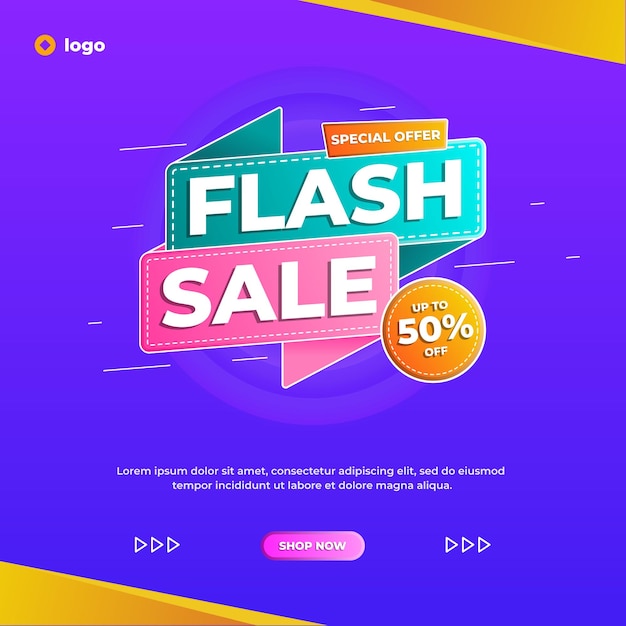Plantilla de banner de Instagram de venta flash
