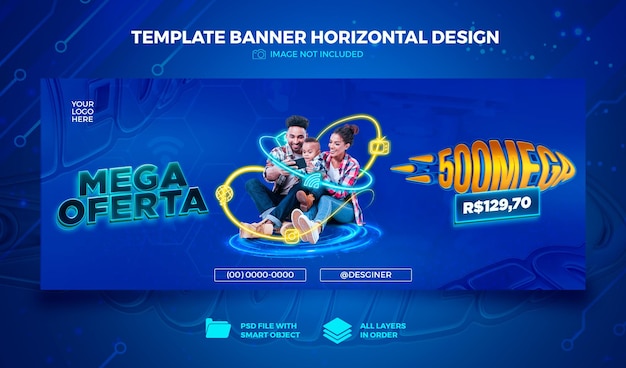 PLANTILLA BANNER INTERNET HORIZONTAL 500 MEGA OFERTAS EN BRASIL