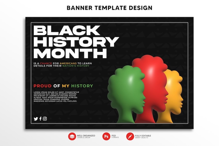 Plantilla de banner del mes de la historia negra
