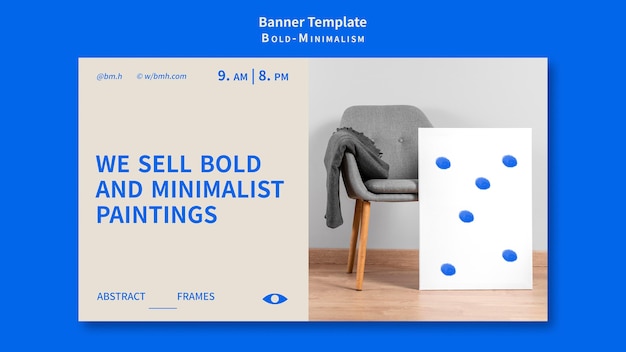 Plantilla de banner de minimalismo atrevido