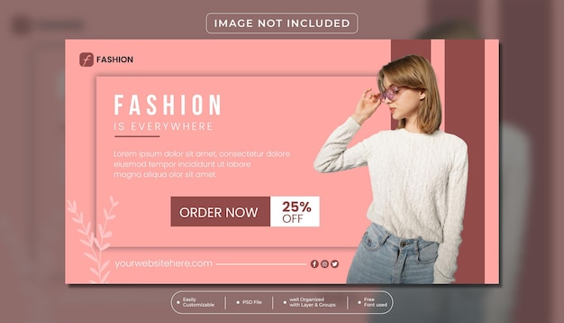 plantilla de banner de moda de tendencia o plantilla de las redes sociales
