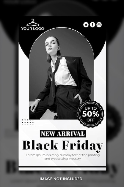 PSD plantilla de banner de moda de viernes negro