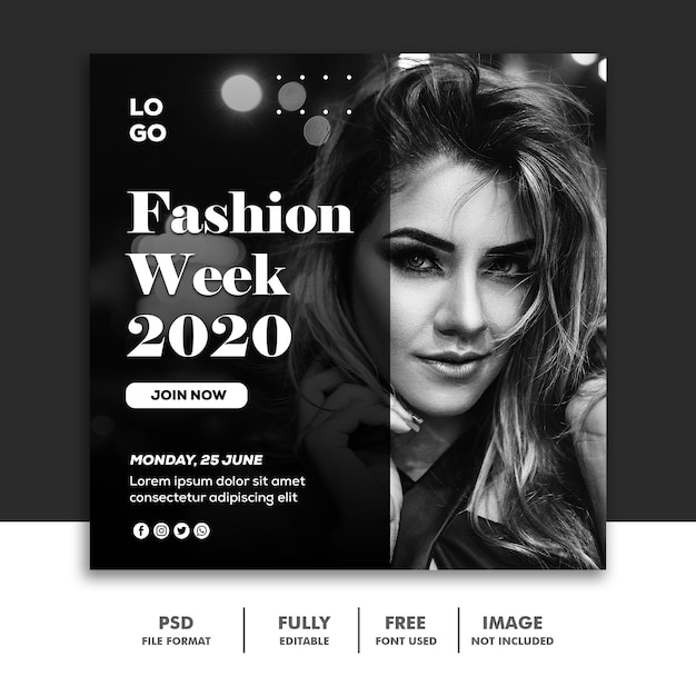 Plantilla de banner de moda