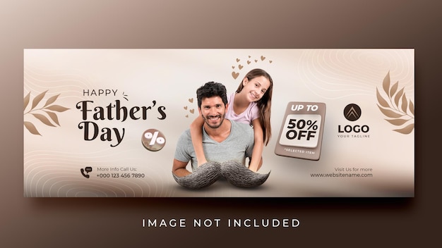 PSD plantilla de banner de oferta de feliz día del padre