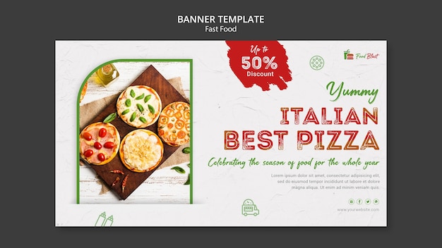 PSD plantilla de banner de pizza italiana