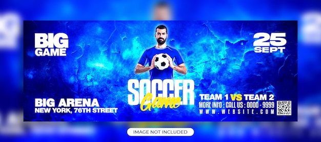 PSD plantilla de banner de portada de facebook de campeonato de fútbol