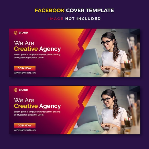 Plantilla de banner de portada de facebook empresarial