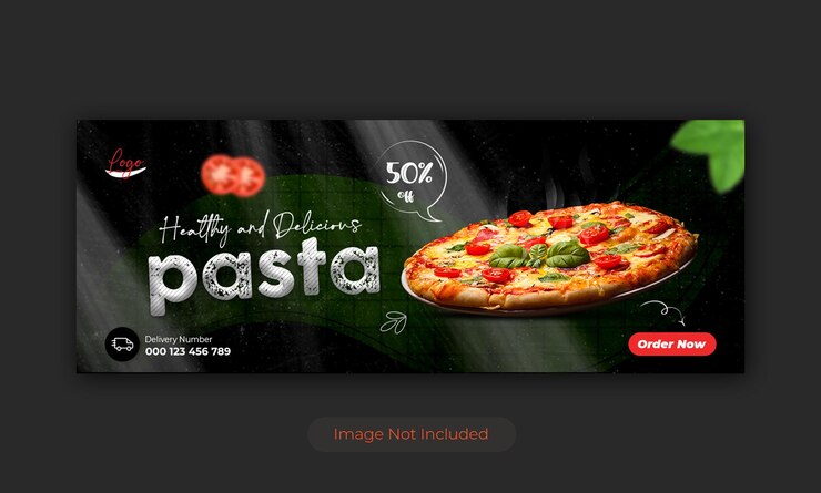 PSD plantilla de banner de portada de facebook de menú de comida saludable y redes sociales