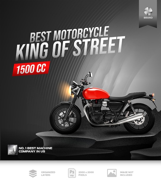 Plantilla de banner de portada de facebook de promoción de venta de bicicletas o motocicletas