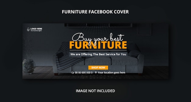 PSD plantilla de banner de portada de facebook de venta de muebles