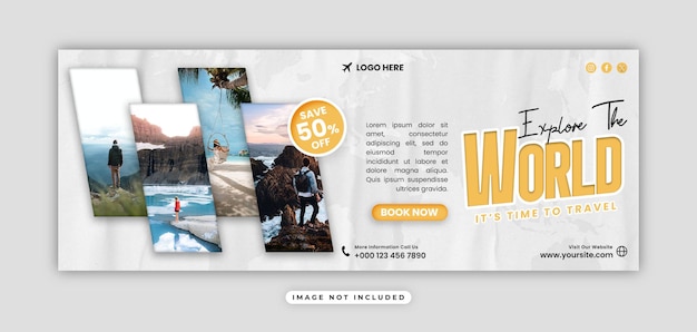plantilla de banner de portada de Facebook de viajes y turismo de PSD