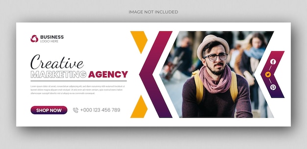 plantilla de banner de portada web de marketing digital en Facebook