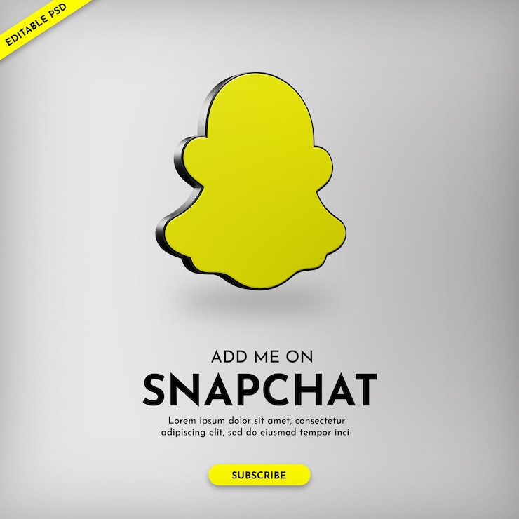 PSD plantilla de banner de promoción de snapchat con icono 3d
