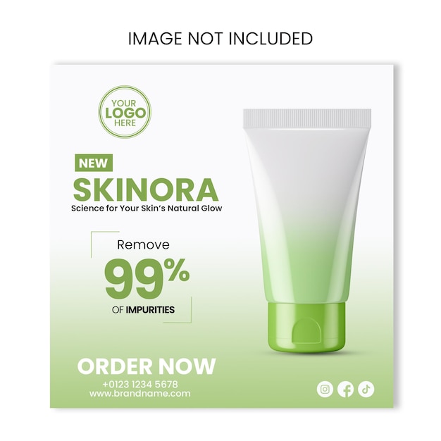 plantilla de banner promocional de productos de belleza