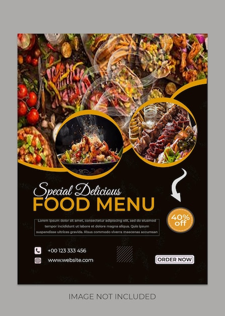 Plantilla de banner de PSD Food Flyer para el marketing digital