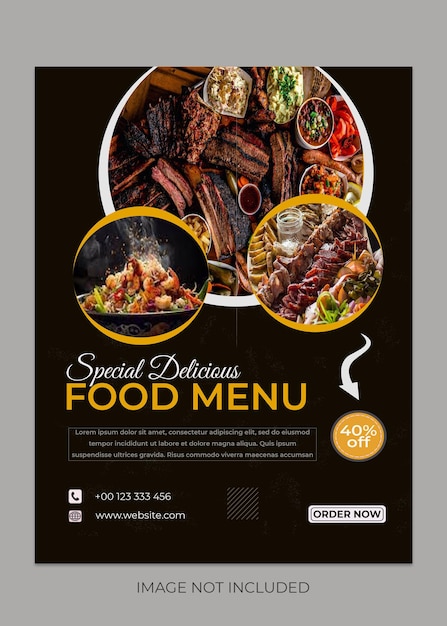 Plantilla de banner de PSD Food Flyer para el marketing digital