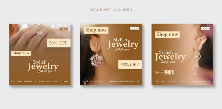 Plantilla de banner de publicación de Instagram de promoción de tienda de venta de joyas