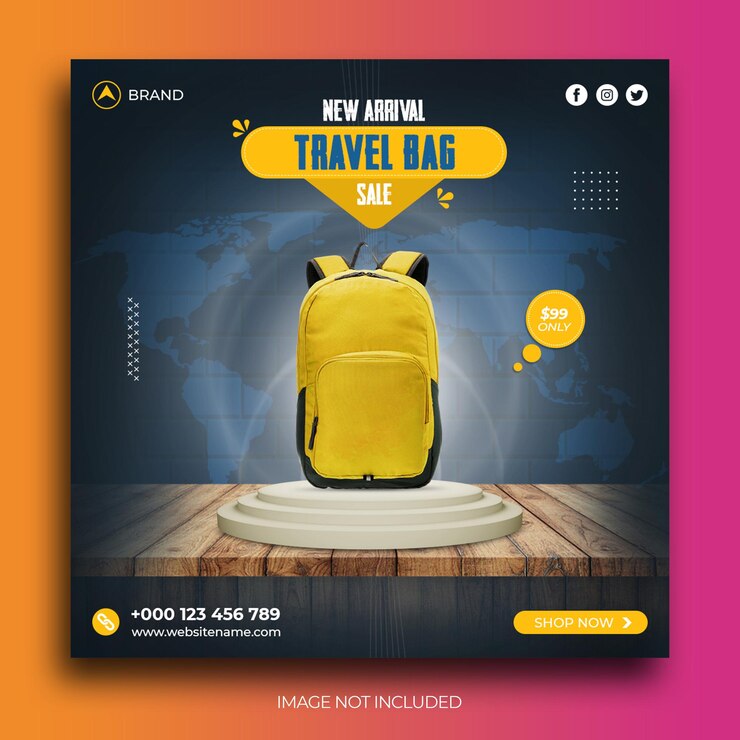 Plantilla de banner de publicación de Instagram de publicación de redes sociales de venta de bolsas