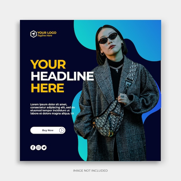 Plantilla de banner de publicación de instagram de redes sociales con concepto de venta de moda Plantilla de Instagram moda