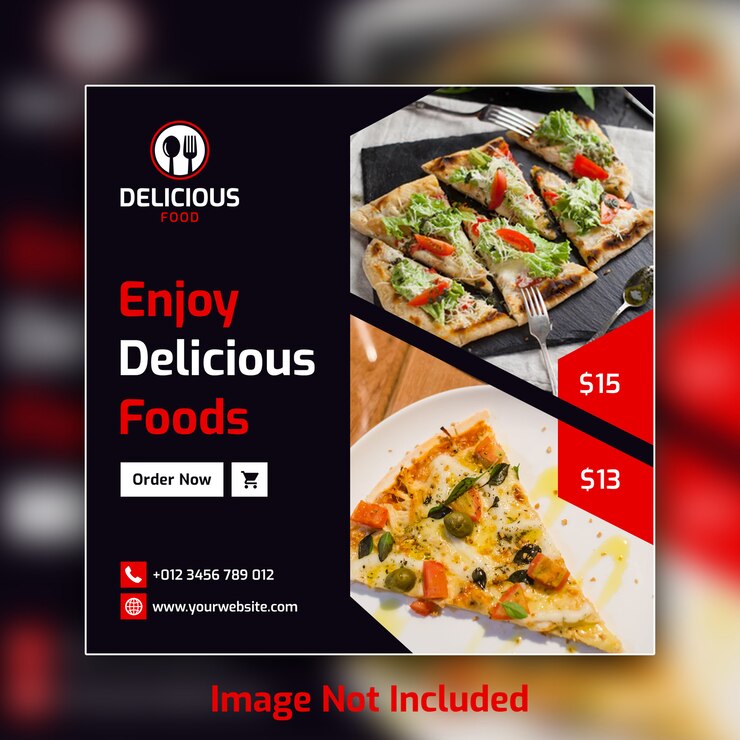 PSD plantilla de banner de publicación de redes sociales de alimentos psd