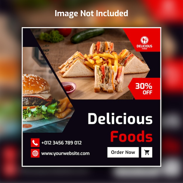 plantilla de banner de publicación de redes sociales de alimentos psd