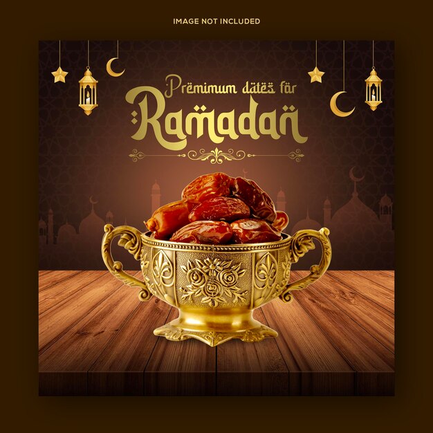 Plantilla de banner de publicación de redes sociales de menú de comida especial de Ramadan Kareem