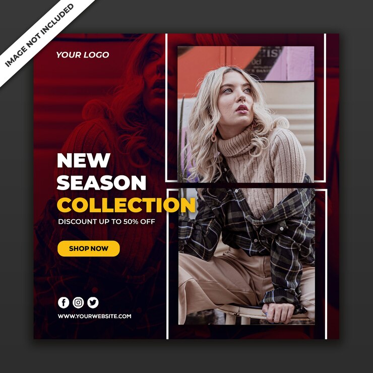 PSD plantilla de banner de publicación de redes sociales nueva chica de estilo de moda