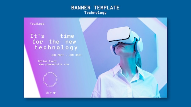 Plantilla de banner de realidad virtual