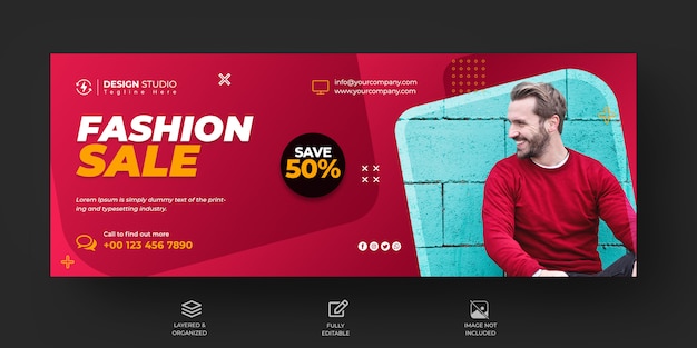 Plantilla de banner de rebajas de moda