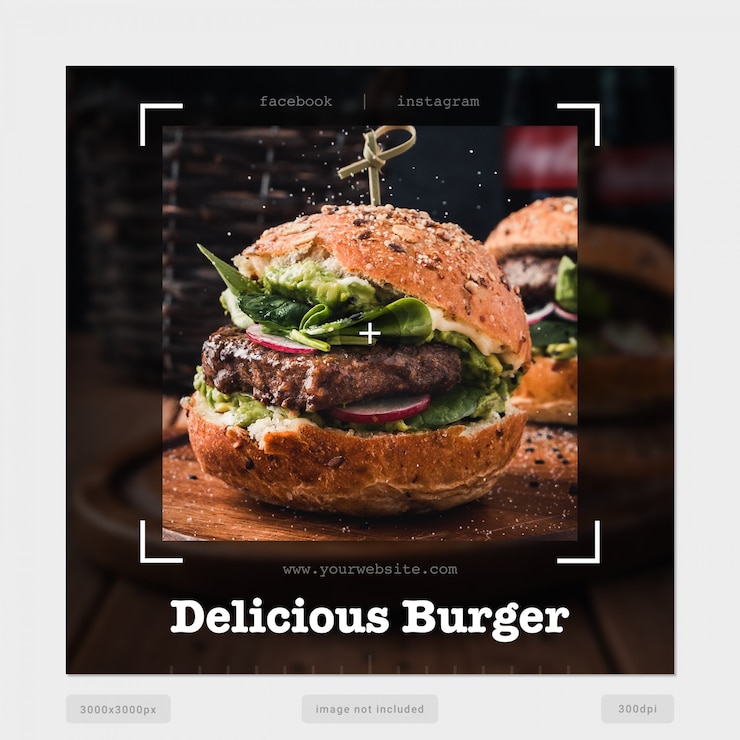 Plantilla de banner de redes sociales Delicious Burger